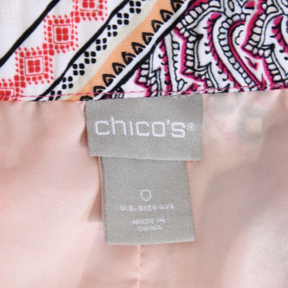 Chico's Long Maxi Skirt Long Skirt sz 0 Small Women Colorful Spring print - Picture 8 of 9